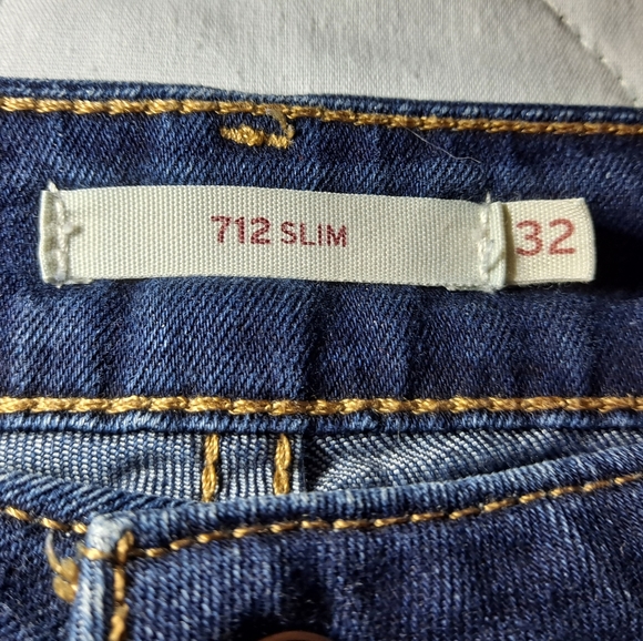Levi's 712 Slim Stretch Jeans Men's 32x32 actual size 36x31 Blue Denim 5-Pkt. - Picture 2 of 12